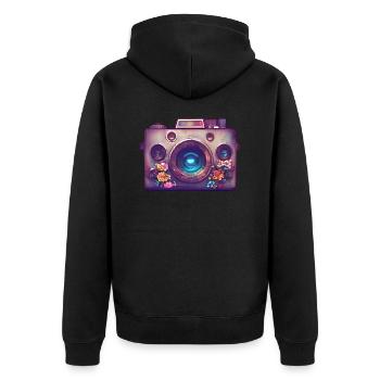 Kamera Fotografen Fotograf lustig Fotografieren - Unisex Premium Bio Zip Hoodie - Schwarz - Hinten - Nico (187cm)