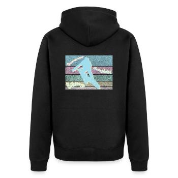 Summer Sunshine Biking - Unisex Premium Bio Zip Hoodie - Schwarz - Hinten - Nico (187cm)