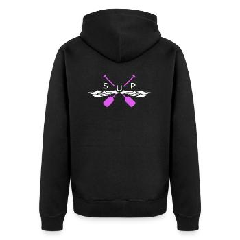 stand up paddle SUP wellenreiter - Unisex Premium Bio Zip Hoodie - Schwarz - Hinten - Nico (187cm)