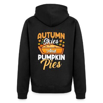 Herbst - Unisex Premium Bio Zip Hoodie - Schwarz - Hinten - Nico (187cm)