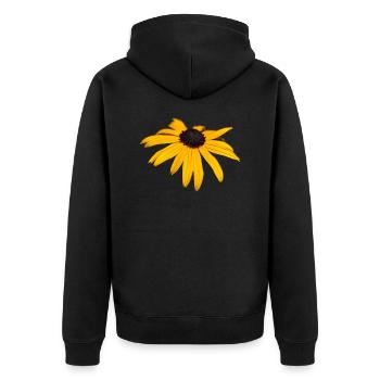 Sonnenhut - Unisex Premium Bio Zip Hoodie - Schwarz - Hinten - Nico (187cm)