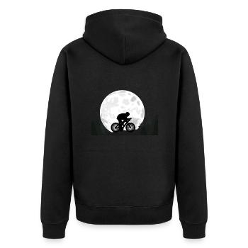 Bicycle - Unisex Premium Organic Zip Hoodie - black - Back - Nico (187cm)