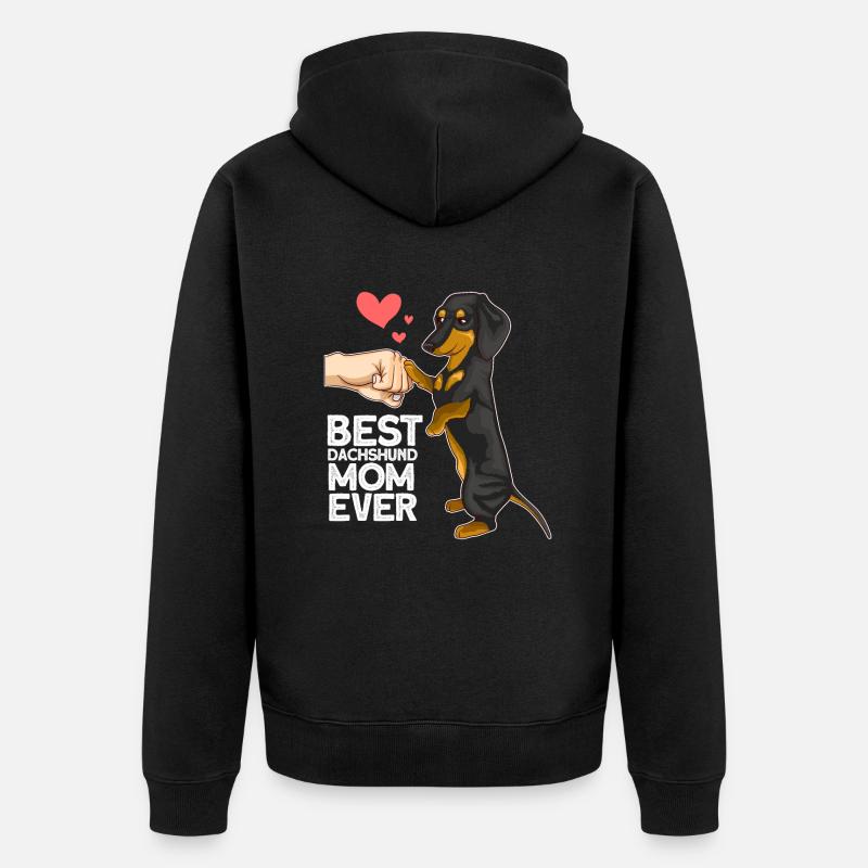 Teckel Mama Cadeau teckel - Veste à capuche bio Premium Unisexe - noir