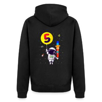 Astronaute pour enfants - Espace 5e anniversaire - Veste à capuche bio Premium Unisexe - noir - Dos - Nico (187cm)