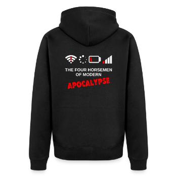 Quatre Cavaliers de l’Apocalypse Moderne Gamer Nerd - Veste à capuche bio Premium Unisexe - noir - Dos - Nico (187cm)