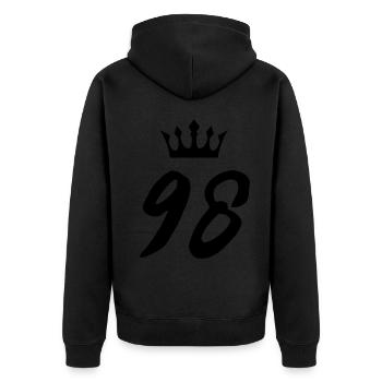 98 Couronne numérique - Veste à capuche bio Premium Unisexe - noir - Dos - Nico (187cm)