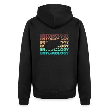 Entomology Entomologist Insects Bugs Silhouette - Unisex Premium Bio Zip Hoodie - Schwarz - Hinten - Nico (187cm)