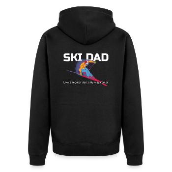 Lustiges Skifahrer und Apreski Design Ski Urlaub - Unisex Premium Bio Zip Hoodie - Schwarz - Hinten - Nico (187cm)
