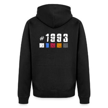 1993 vintage geburtstag retro jubiläum "newTibet" - Unisex Premium Bio Zip Hoodie - Schwarz - Hinten - Nico (187cm)