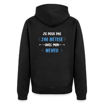 neveu - Veste à capuche bio Premium Unisexe - noir - Dos - Nico (187cm)