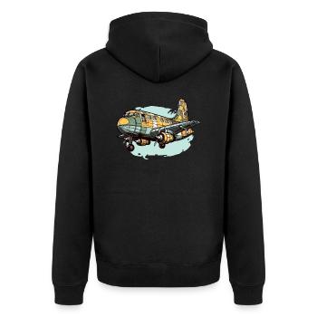 Avion de tourisme - Veste à capuche bio Premium Unisexe - noir - Dos - Nico (187cm)