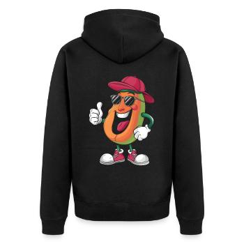 Papaya - Unisex Premium Bio Zip Hoodie - Schwarz - Hinten - Nico (187cm)