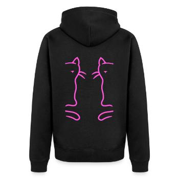 Retro Cats Vintage 90s 80s Cat Kids - Unisex Premium Organic Zip Hoodie - black - Back - Nico (187cm)