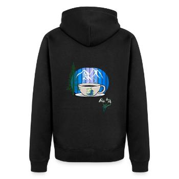 80s 90s Retro Coffee Mug Austria Tyrol Alps - Unisex Premium Organic Zip Hoodie - black - Back - Nico (187cm)