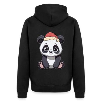 Père Noël Panda Panda Ours Chine - Veste à capuche bio Premium Unisexe - noir - Dos - Nico (187cm)