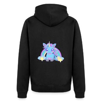 Bébé Licorne Licornes Enfants Enfant Tout-petits - Veste à capuche bio Premium Unisexe - noir - Dos - Nico (187cm)
