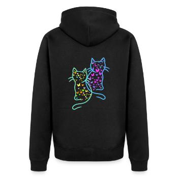 Printemps Été Chats Chat Papillons - Veste à capuche bio Premium Unisexe - noir - Dos - Nico (187cm)