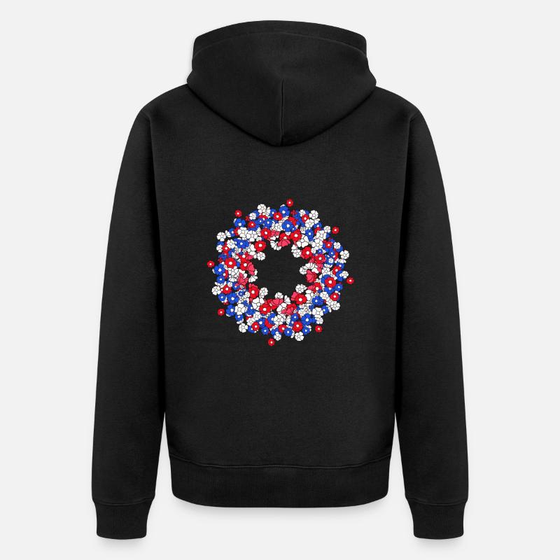 fleur fleurs fleurs fleurs couronne - Veste à capuche bio Premium Unisexe - noir