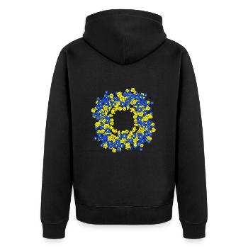 Floral Wreath Summer Floral Flower - Unisex Premium Organic Zip Hoodie - black - Back - Nico (187cm)