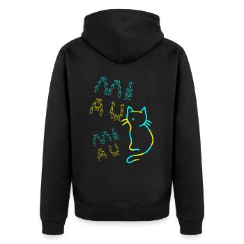 80er 90er Retro Katzen Katze Vintage - Unisex Premium Bio Zip Hoodie - Schwarz - Hinten - Nico (187cm)