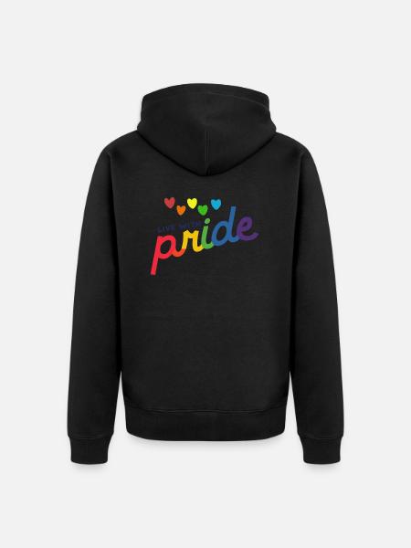 living with Pride - Unisex Premium Organic Zip Hoodie - black
