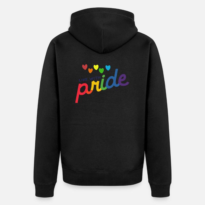 vivre avec Pride - Veste à capuche bio Premium Unisexe - noir
