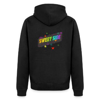 The Sweet Side - Butterfly Print - Unisex Premium Organic Zip Hoodie - black - Back - Nico (187cm)