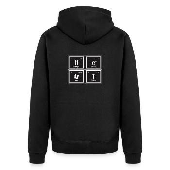 | cardiaque Tableau périodique des éléments - Veste à capuche bio Premium Unisexe - noir - Dos - Nico (187cm)