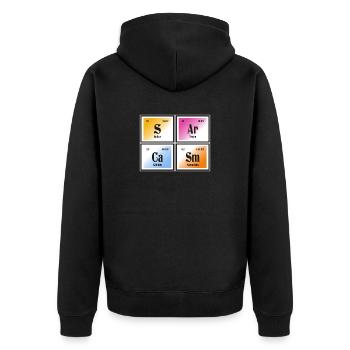 Sarcasme | Tableau périodique des éléments - Veste à capuche bio Premium Unisexe - noir - Dos - Nico (187cm)