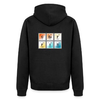 Graffiti | Tableau périodique des éléments - Veste à capuche bio Premium Unisexe - noir - Dos - Nico (187cm)