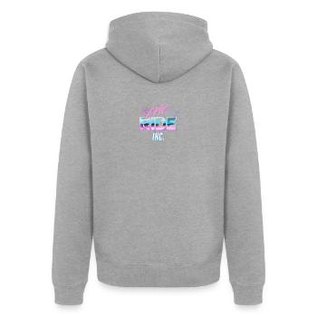 EPIC RIDE INC. - Unisex Premium Bio Zip Hoodie - Grau meliert - Hinten - Nico (187cm)
