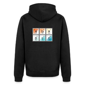 Alcoholic | Periodic Table of Elements - Unisex Premium Organic Zip Hoodie - black - Back - Nico (187cm)