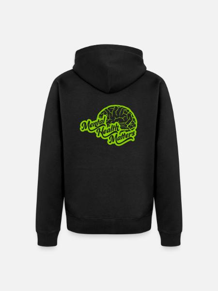 la santé mentale compte citation - Veste à capuche bio Premium Unisexe - noir
