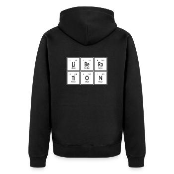 Liberation | Periodic Table of Elements - Unisex Premium Organic Zip Hoodie - black - Back - Nico (187cm)