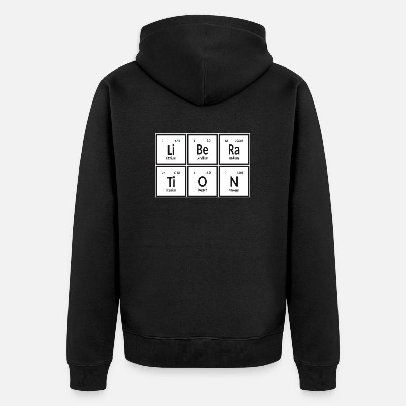 Befreiung | Periodensystem der Elemente - Unisex Premium Bio Zip Hoodie - Schwarz