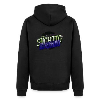 weihnachten bachhund hundehalter humor bluthund - Unisex Premium Bio Zip Hoodie - Schwarz - Hinten - Nico (187cm)