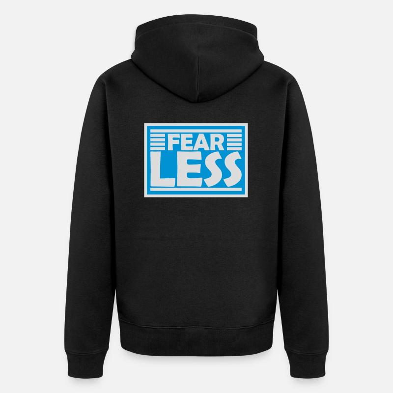 fearless Text Zitat Design - Unisex Premium Bio Zip Hoodie - Schwarz