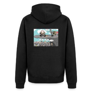 Steinbruch 3 - Unisex Premium Bio Zip Hoodie - Schwarz - Hinten - Nico (187cm)
