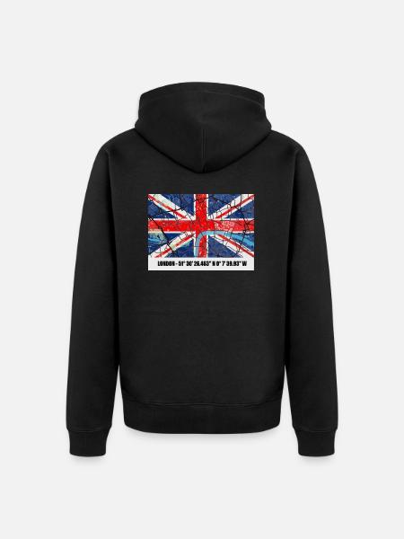 London - Unisex Premium Organic Zip Hoodie - black