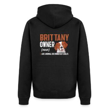 Français Bretagne Épagneul Epagneul Breton Cadeau - Veste à capuche bio Premium Unisexe - noir - Dos - Nico (187cm)