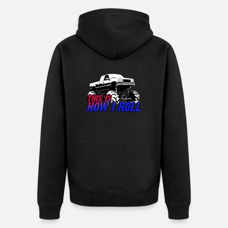 SO ROLLE ICH - Unisex Premium Bio Zip Hoodie - Schwarz