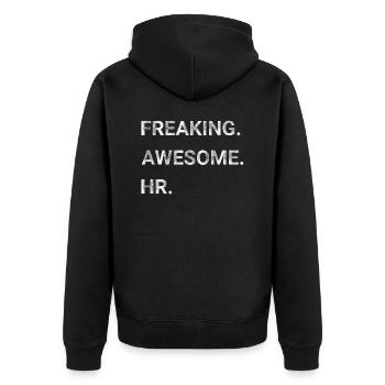 Freaking Awesome HR - Unisex Premium Organic Zip Hoodie - black - Back - Nico (187cm)