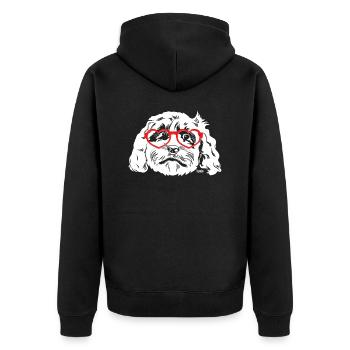 Cockapoo Dog - Unisex Premium Organic Zip Hoodie - black - Back - Nico (187cm)
