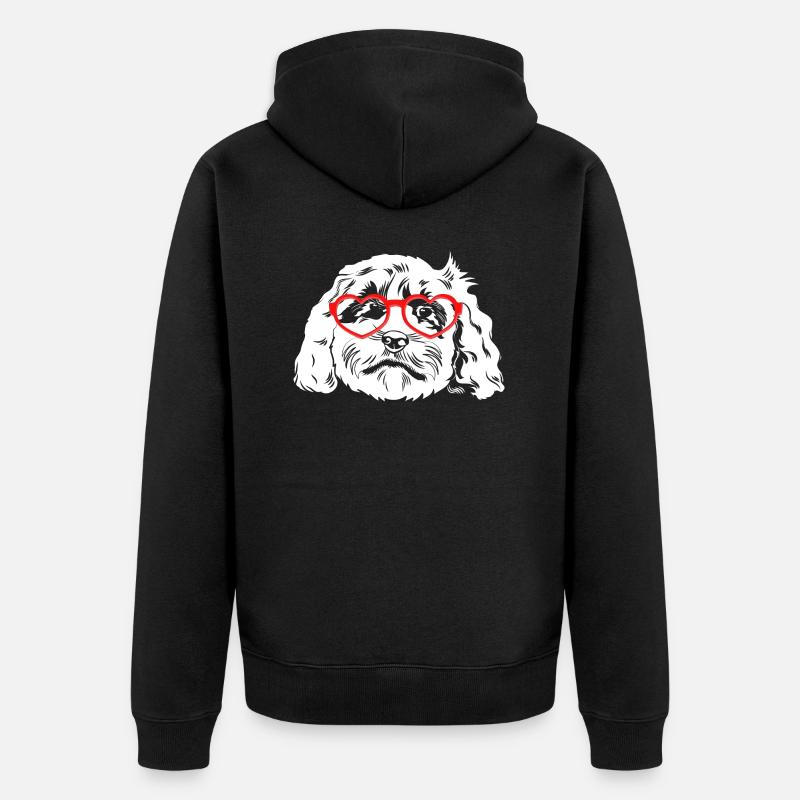 Cockapoo Hund - Unisex Premium Bio Zip Hoodie - Schwarz