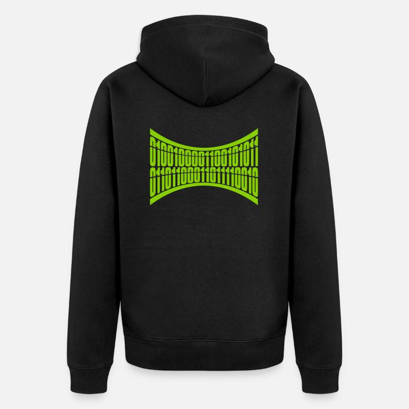 Binary Code Program Language - Unisex Premium Organic Zip Hoodie - black