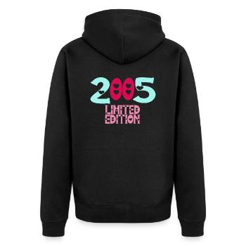 18 years vintage 2005 retro 18th birthday - Unisex Premium Organic Zip Hoodie - black - Back - Nico (187cm)