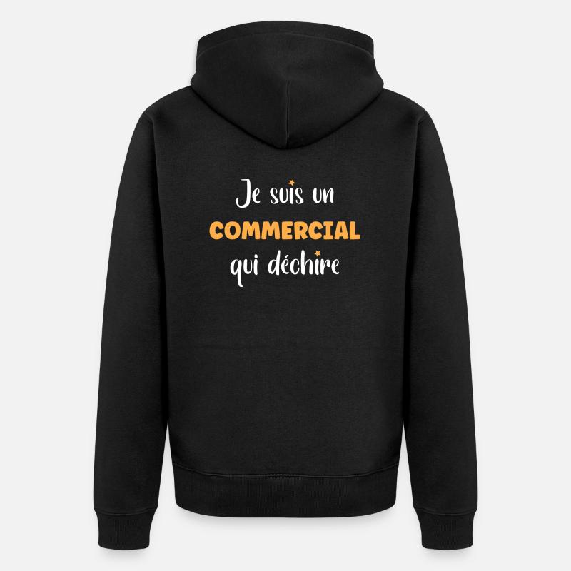 Je suis un Commercial - Veste à capuche bio Premium Unisexe - noir