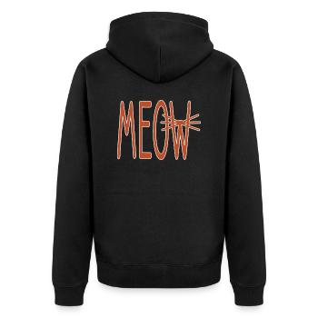 Meow meow meow - Unisex Premium Organic Zip Hoodie - black - Back - Nico (187cm)
