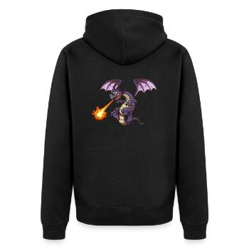 Angry Dragon - Unisex Premium Organic Zip Hoodie - black - Back - Nico (187cm)