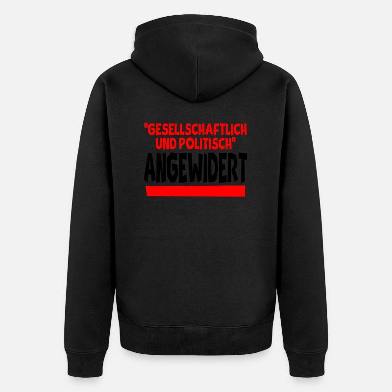 angewidert - Unisex Premium Bio Zip Hoodie - Schwarz